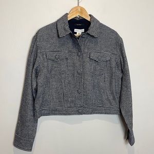 Cupcakes & Cashmere Wool Blend Houndstooth Cropped Jacket
